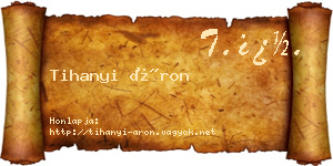 Tihanyi Áron névjegykártya